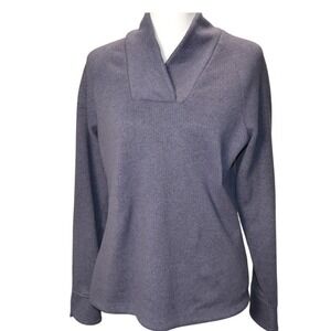 REI Womens Medium Pullover Sweater Purple Long Sleeve Embroidered Fleece